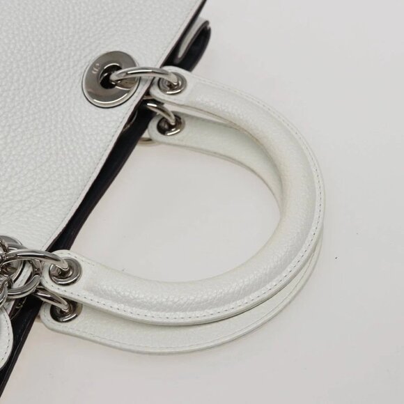 Christian Dior Diorissimo Hand Bag Leather 2way White Auth am6412AV - Picture 8 of 15